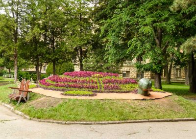 Цветочная черепаха в санатории Орджоникидзе в городе Кисловодске - фотография